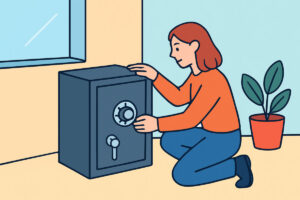 Kotitalouden kassakaapin sijoittelu – seinä ja lattia